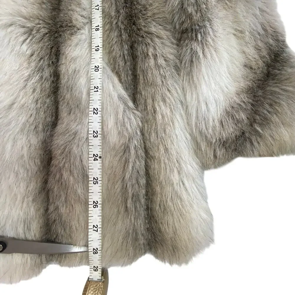 Vintage Faux Fox Fur Short Coat – Quiet Luxury Winter Statement Jacket Medium - Picture 10 of 12